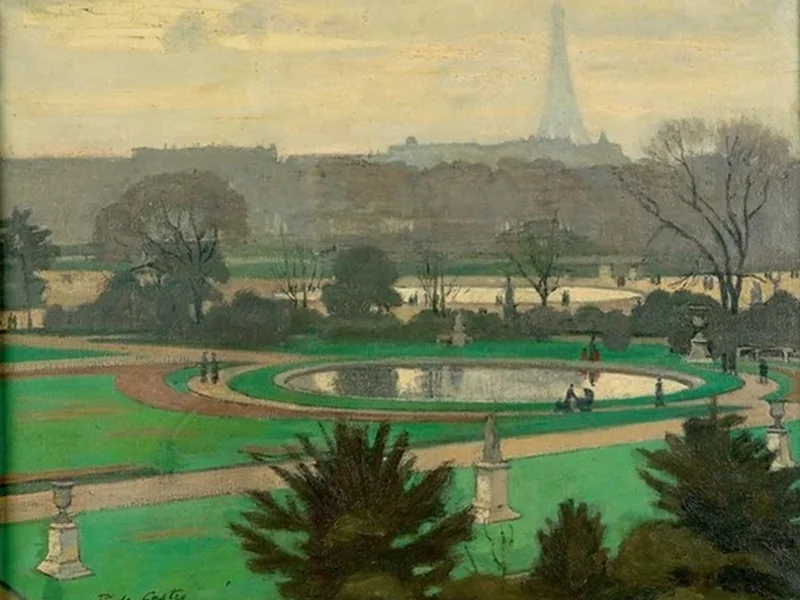 1882-Paul de Castro - The Tuileries Garden in Autumn